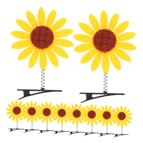 HEALEEP 10 Stück Sonnenblumen Haarklammern Dekorative Haarspangen für Mädchen Partyhaarschmuck Hautfreundlich und Langlebig für Besondere Anlässe und Alltag von HEALEEP