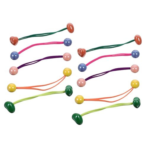HEALEEP 10 Stück Teiliges Elastische Haarbänder mit Bunten Kugeln Weiche Haargummis für Mädchen Vielseitige Ponytail Halter Modische Haaraccessoires für Alltag Party und von HEALEEP