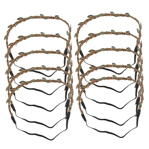 HEALEEP 10 Stück Teiliges Natürlicher Wreath Hair Decor Haarschmuck Rustikaler Stil Handgefertigtes Geflochtenes Stirnband mit Simulierten Blättern Leichtes DIY Kopfschmuck für Damen und von HEALEEP