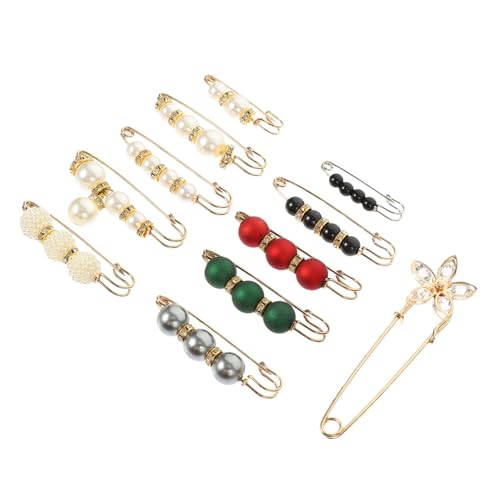 HEALEEP 11 Stück Teiliges Multi function Broschen mit Perlen Vielseitige Sicherheitsnadeln für Hosenbund Pullover Clips Stilvolle Anstecknadeln für Strickjacken Wiederverwendbar Modisch von HEALEEP