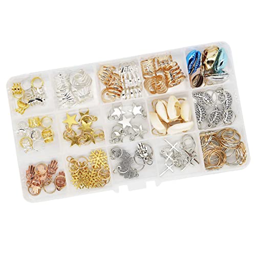 HEALEEP 115 Stück Dreadlocks Ringe Metall Haarschmuck für Kreative Zöpfe und Frisuren Zubehör für Festivals und Partys Langlebig und Vielseitig von HEALEEP