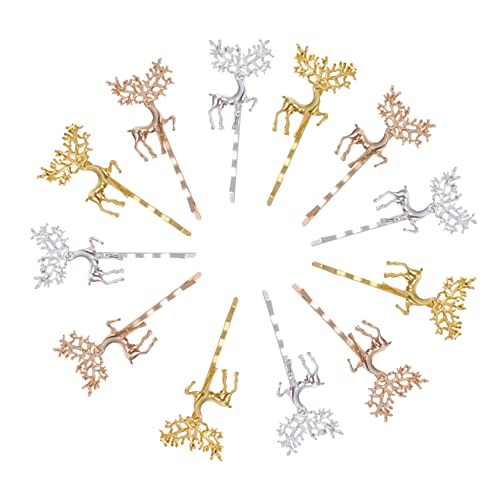 HEALEEP 12stücke Weihnachts-thema Haarnadeln Aus Legierung Mit Elch-design Für Party-haarschmuck Haarspangen Für Damen von HEALEEP