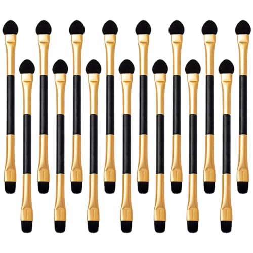 HEALEEP 15 Stück Teiliges Set Doppelseitiger Lidschatten Applikatoren Praktische Make Up Sticks für Präzises Auftragen und Verblenden von Augen Make Up für Unterwegs von HEALEEP