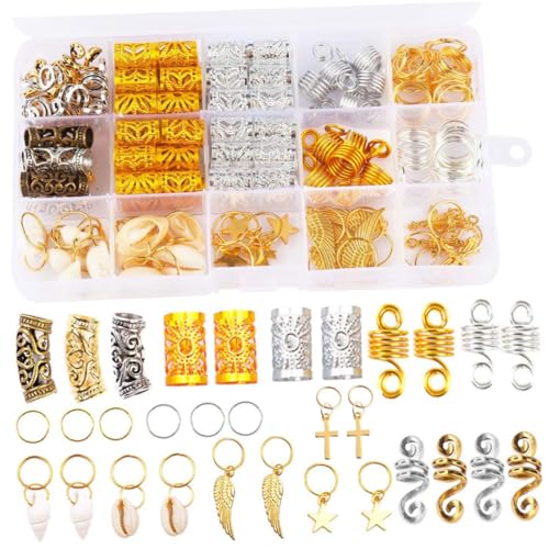 HEALEEP 159 Stück Teiliges Haarschmuck aus Metall mit Elastischen Haarringen und Dekorativen Charms Vielseitig Einsetzbar für Zöpfe Haarknoten und Festliche Frisuren für Damen und von HEALEEP