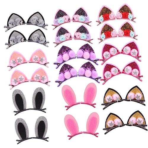 HEALEEP 18 Stück Teiliges Hasenohren Haarschmuck für Süße Rabbit Ear Haarspangen für Partys Geburtstage und Besondere Anlässe Niedliches und Einzigartiges Design für Kreative Frisuren von HEALEEP