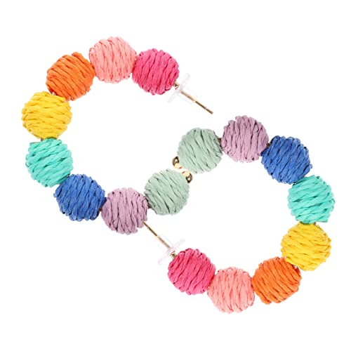 HEALEEP 1Paar Handgefertigte Raffia Ball Ohrringe für Damen Boho Strandstil Design Farbenfrohes Accessoire für Partys Festivals Leicht Hautfreundlich HEALEEP 1Paar Handgefertigte Raffia Ball Ohrringe für Damen Boho Strandstil Design Farbenfrohes Accessoire für Partys Festivals Leicht Hautfreundlich von HEALEEP