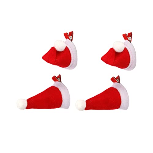 HEALEEP 2 Paar Weihnachtsmützen Haarnadeln Haarspangen Für Haarschmuck Für Weihnachtshaarspangen Kinderhaarschmuck Hüte Für Weihnachtshaarnadeln Haarspangen Hat von HEALEEP