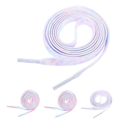 HEALEEP 2 Paare Flache Schnürsenkel mit Farbverlauf Reißfeste Polyester Schnürbänder für Sneaker Sportschuhe Ersatz Schuhbänder in Tie dye Design Langlebig und Modisch für Damen und von HEALEEP