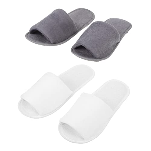 HEALEEP 2 Paare Leichte Faltbare Rutschfeste Hausschuhe für Reisen Hotel Spa und Zuhause Weiche Strapazierfähige Sohle Platzsparend Damen und Herren und Weiß von HEALEEP