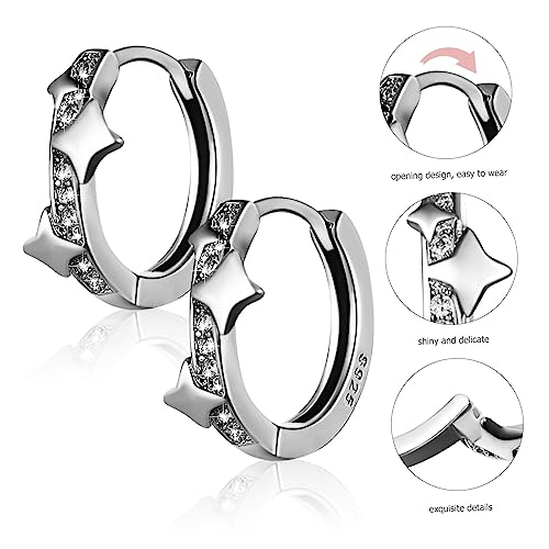 HEALEEP 2 Paare Stern Ohrstecker Ohrklemme Kleine Ohrclips Damen Schmuck Elegant Komfortabel Für Alltag Party von HEALEEP