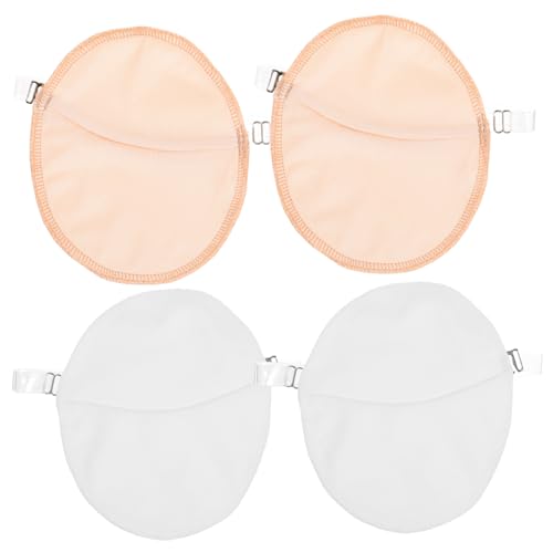 HEALEEP 2 Paare Waschbare Achselpads für Frauen Schweißabsorbierende Unterarm Polster mit Verstellbaren Schulterträgern Transparent und Hautfarben gegen Schweißflecken und Gerüche von HEALEEP