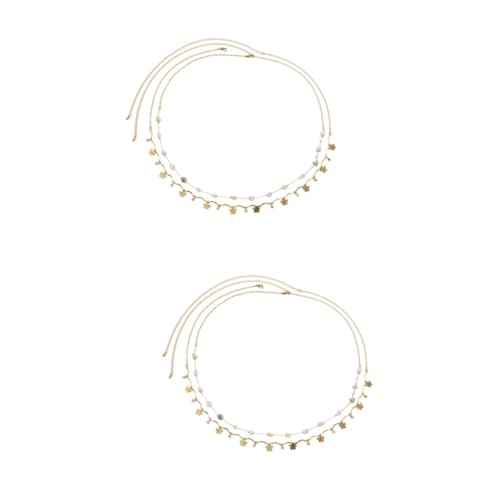 HEALEEP 2 Sätze Strass Hüftkette Hüftkette Für Kleid Bauchkette Mädchen Hüftkette Hüftkette Natürliche Steinkette Bikini Hüftkette Metall Legierung 2 Stück * 2 von HEALEEP