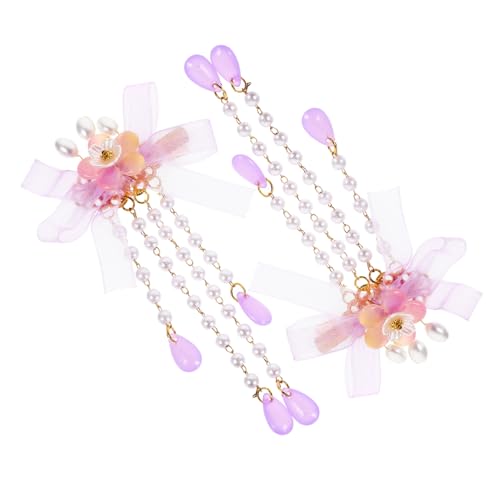 HEALEEP 2 Stück Chinesische Haarklammern mit Blumen und Tassel Metall Haarspangen für Frauen Vintage Haarschmuck für Hochzeit Party Alltag Geeignet für Dickes und Dünnes Haar von HEALEEP