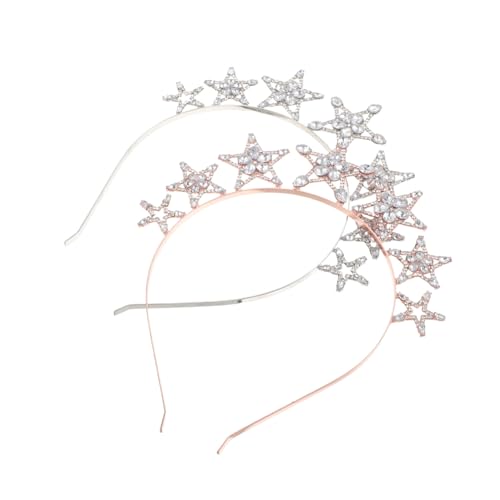 HEALEEP 2 Stück Glitzernde Stern Haarreifen mit Funkelnden Strassbesatz Kopfbedeckung für Mädchen und Damen für Geburtstagsfeiern Hochzeiten und Festliche Anlässe Silber und von HEALEEP