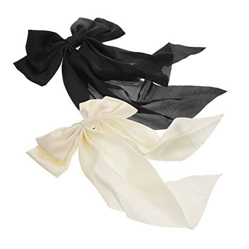 HEALEEP 2 Stück Große Haarspangen mit Schleifen Design für Damen für Dickes und Lockiges Haar Haarklammern Schwarz und Weiß Perfektes Accessoire für von HEALEEP