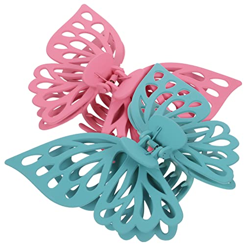 HEALEEP 2 Stück Großes Schmetterlings Haarclips für Damen Haarklammern und Mauve Rutschfeste Haarspangen für Sicheres Styling und Perfekten von HEALEEP