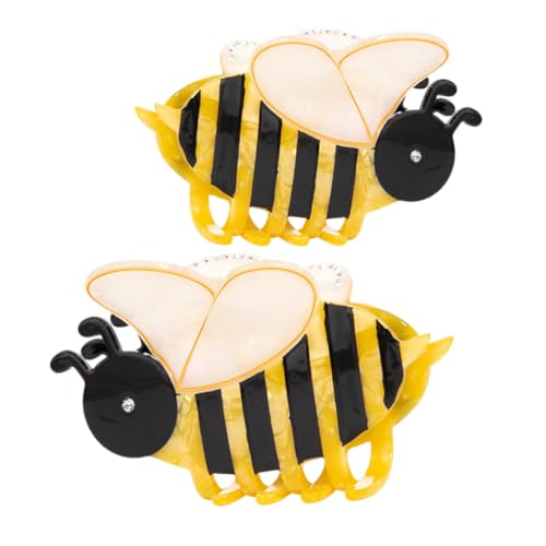HEALEEP 2 Stück Haarklammern In Bienenform Süße Rutschfeste Federspangen Tierförmige Kieferklammern Neuartige Haarnadel Für Frauen Und Mädchen Langes Dickes Dünnes Lockiges Haar von HEALEEP