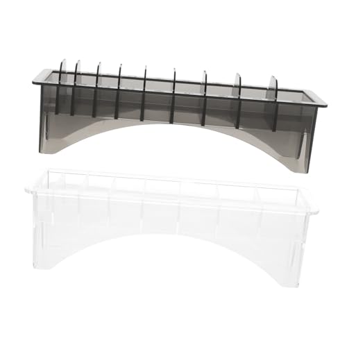 HEALEEP 2 Stück Haarschneidewerkzeug Organizer aus Robustem Kunststoff Fächer Aufbewahrungsbox für Kamm Friseurzubehör Transparent Schwarz für Friseure und Barbier Tools von HEALEEP