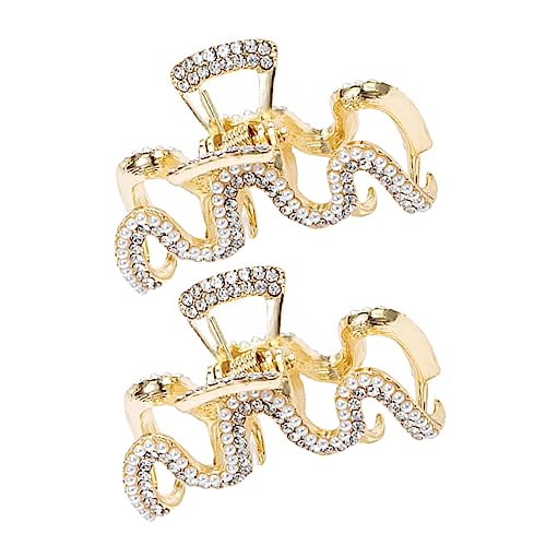 HEALEEP 2 Stück Kleine Haarklammer im Design aus Perlen für Damen Eleganter Haarclip aus Langlebigem Legierungsmaterial für Stylische Frisuren von HEALEEP