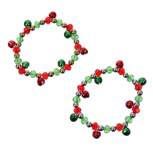HEALEEP 2 Stück Kristallarmband Für Damen Weihnachten Klobiges Glöckchenarmband Trendige Armbänder Kleines Glöckchenarmband Partyarmband Handgelenkschmuck Armband Für Partyglas von HEALEEP