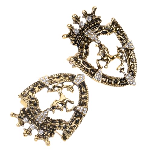 HEALEEP 2 Stück Krone Anstecknadel Set für Herren Vintage Brosche Zinklegierung mit Strass für Anzüge Hochzeiten und Partys Modeaccessoires mit Einzigartigem Design von HEALEEP