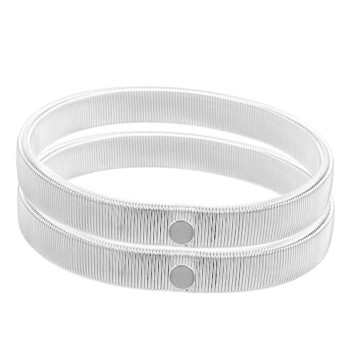 HEALEEP 2 Stück Metall Ärmelhalter Armband Elastischem Material für Hemden Silberne Garter für Männer und Frauen für Langärmlige Shirts Hält Ärmel an und von HEALEEP