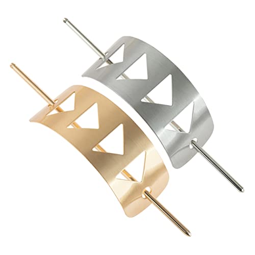 HEALEEP 2 Stück Minimalistische Haarschmuck Haarspangen Damen Gold Silber Haarforken für Hochsteckfrisuren Langanhaltende Haarklammern für Verschiedene Looks von HEALEEP