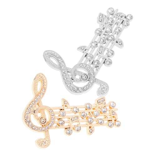 HEALEEP 2 Stück Musikalische Noten Broschen Metall mit Funkelnden Strasssteinen Anstecknadeln für Damen Kleidung Kreative Schmuck Broschen als Taschen und Jackendekoration für Festliche HEALEEP 2 Stück Musikalische Noten Broschen Metall mit Funkelnden Strasssteinen Anstecknadeln für Damen Kleidung Kreative Schmuck Broschen als Taschen und Jackendekoration für Festliche von HEALEEP