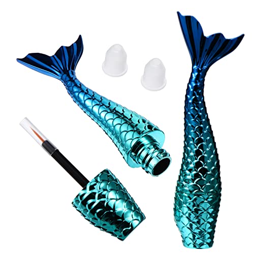 HEALEEP 2 Stück Niedliche Meerjungfrau Eyeliner Tube Leere Kosmetikbehälter für DIY Eyeliner Tragbare Wimpernbehälter für Kosmetikgeschäfte und Salons von HEALEEP