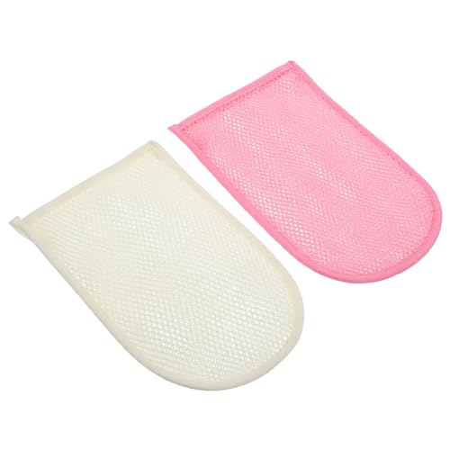 HEALEEP 2 Stück Peeling Duschhandschuhe Exfolierend Stark mit Reichhaltigem Schaum für Rücken Nacken Schultern und Füße Praktische Badehandschuhe für Damen und Herren von HEALEEP