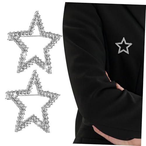 HEALEEP 2 Stück Pentakel Broschen Pins Dekorative Anstecker für Kleidung Taschen Hüte Accessoires für Frauen Langlebig und für Partys und Besondere Anlässe von HEALEEP