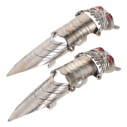 HEALEEP 2stücke Metall-krallenringe Eulen-vollfingerringe Im Gothic-punk-stil Für Männer Flexible Gelenkringe Für Cosplay Und Halloween-partys von HEALEEP