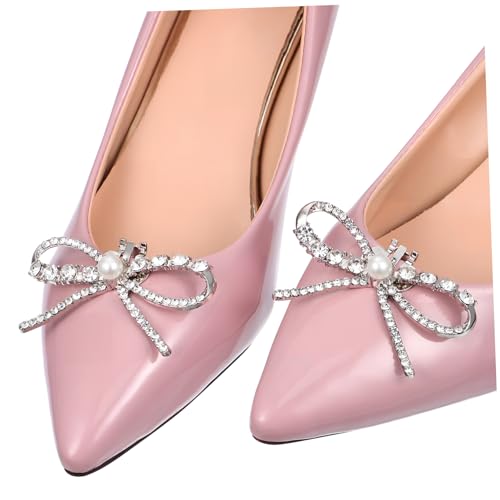 HEALEEP 2 Stück Rhinestone Schleifen Schuhclips Abnehmbare Schuhornamente für Frauen Dekoration für High Heels Pumps und Sandalen Funkelnde Accessoires mit Glitzersteinen von HEALEEP