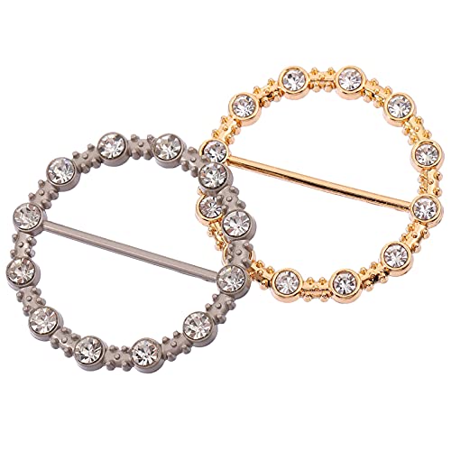 HEALEEP 2 Stück Schal Ringe Clips Metall Gold Silber Dekorative Kleidungselemente für Schals Tücher und Tops für Hochzeiten und Besondere Anlässe HEALEEP 2 Stück Schal Ringe Clips Metall Gold Silber Dekorative Kleidungselemente für Schals Tücher und Tops für Hochzeiten und Besondere Anlässe von HEALEEP