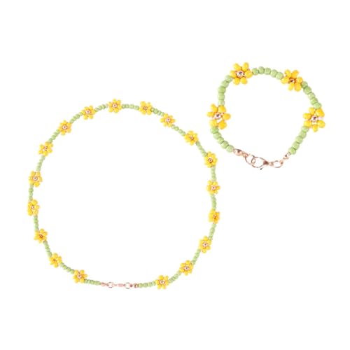 HEALEEP 2 Stück Schmuck Set Leichtes Acryl Perlen Armband und Halskette DIY Bastelset für Mädchen Handgefertigt Bunte Beaded Necklace Modisches Accessoire für Fotosessions von HEALEEP