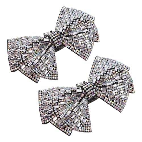 HEALEEP 2 Stück Schuhschmuck mit Ab Farbenem Strass Schleifen Design Abnehmbare Dekorative Brautschuh Charms aus Metall und Stoff Vielseitig für Hochzeit Party und Alltag Geeignet von HEALEEP