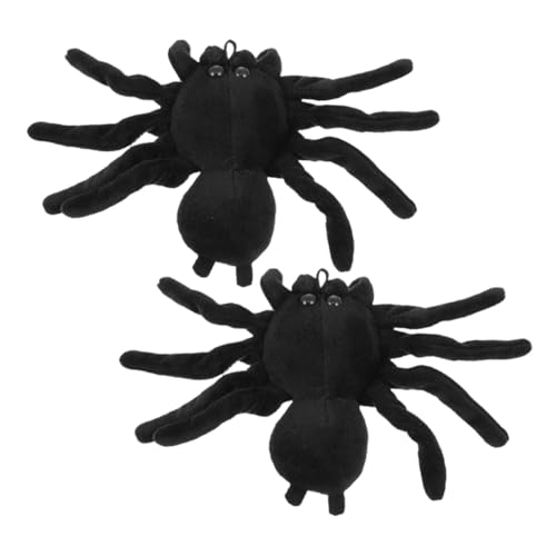 HEALEEP 2 Stück Spider Brosche Plüsch Anhänger Retro Schmuck Halloween Kostüm Accessoire für Kleidung Taschen und Rucksäcke Dekorative Spinnenbrosche für Damen und Herren von HEALEEP