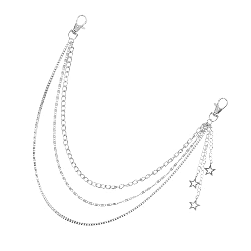 HEALEEP 2stücke Punk-hosenkette Stern Metall Taillenkettengürtel Mit Stern Für Damen Und Herren Verstellbare Hüftkette Als Taschenkette Oder Handtaschenkette Lässig Und Stylisch von HEALEEP