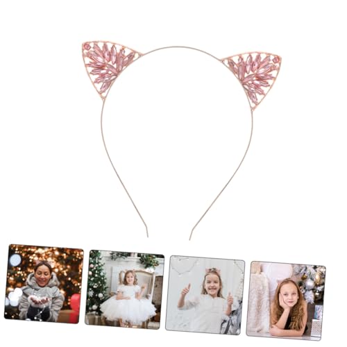 HEALEEP 2 Stück Stirnband Rutschfester Haarschmuck Mädchen Haarbänder Mit Ohren Damen Urlaubsoutfit Haarband Mit Ohren Festliche Pullover Urlaubsoutfits Katzenohr Haarband Metall von HEALEEP