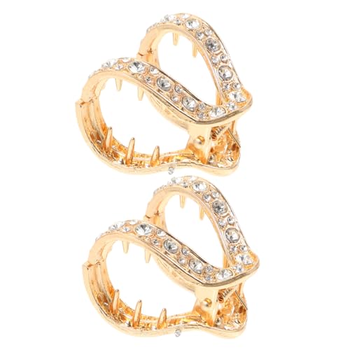 HEALEEP 2 Stück Strass Haarspangen für Damen Haarklammern für Dünnes Haar Rutschfeste Kieferklammern für Kurze Frisuren Pferdeschwanz Haarspange Langlebig und Haarschonend von HEALEEP