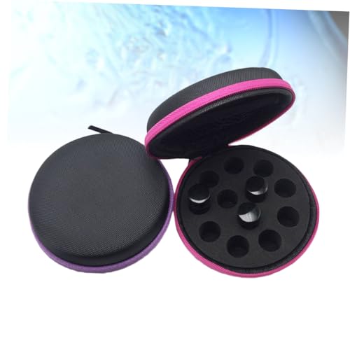 HEALEEP 2 Stück Teiliges Fächer Ätherisches Öl Aufbewahrungsset Runde Flaschen Organizer Tragetasche Stoßfest Rutsch Design Für Reisen und Zuhause Zufällige Farbe Zufällige Farbe von HEALEEP