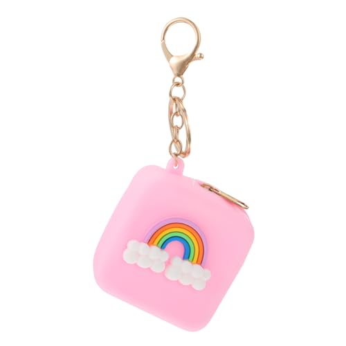 HEALEEP 2 Stück Teiliges Niedliche Silikon Schlüsselanhänger Kopfhörer Schutztasche mit Münzfach Tragbare Aufbewahrungstasche Regenbogenmuster für Mädchen und Alltag von HEALEEP