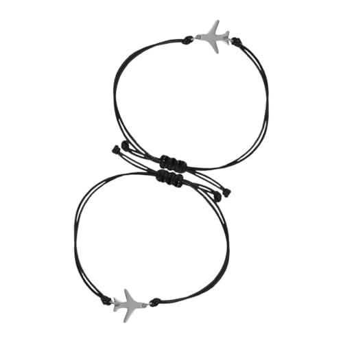 HEALEEP 2stücke Flugzeugschmuck Geflochtenes Seilarmband Mit Flugzeug-charm Verstellbar Für Männer Und Frauen Handgefertigtes Seilarmband Geeignet Für Reisen von HEALEEP