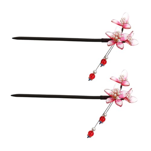 HEALEEP 2 Stück Vintage Haarnadeln Retro Haarschmuck Chopsticks mit Perlen und Kristallen Stilvolle Kopfschmuck sticks für Frauen zur Stilvollen Haarfrisurgestaltung von HEALEEP