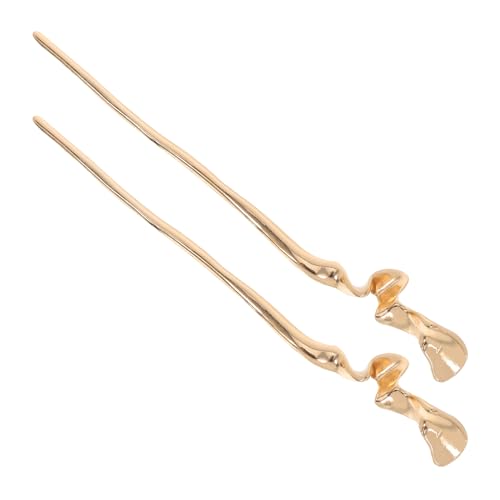 HEALEEP 2 Stück Vintage Haarnadeln aus Metall Chinesische Haarstäbchen für Damen Haaraccessoires Unregelmäßiges Design für Langes Haar Goldfarben von HEALEEP