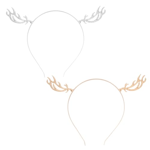 HEALEEP 2 Stück Weihnachtliches Rentiergeweih Haarreif aus Metalllegierung Festlicher Hair Hoop für Party Karneval und Weihnachtsfeier Lebendige Deko für Erwachsene von HEALEEP