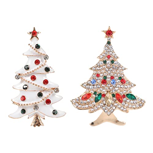 HEALEEP 2 Stück Weihnachtsbaum Brosche Weihnachtsfeier Brosche Schmuck Weihnachtskostüm Zubehör Anstecknadeln n Damen Weihnachtsschmuck Weihnachtszubehör von HEALEEP