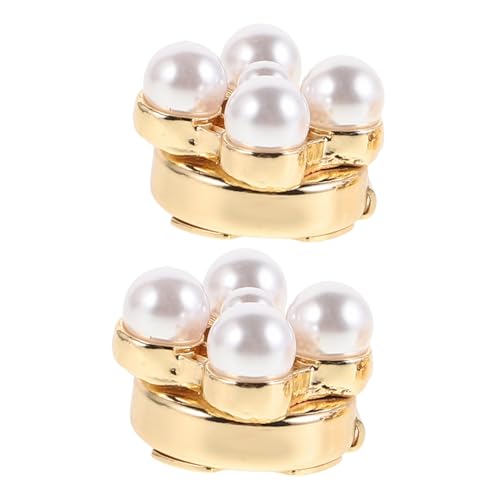 HEALEEP 2 Stück Manschettenknöpfe mit Kunstperlen für Damen Hemd Accessoires für Hochzeiten und Formelle Anlässe von HEALEEP