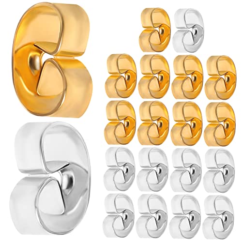 HEALEEP 20 Stück Teiliges Ohrstecker Verschlüsse aus Legierung Sichere Ersatz Ohrmutter für Frauen und Mädchen Kompatibel mit Standard Ohrringsteckern für Schmuckherstellung und Reparatur von HEALEEP
