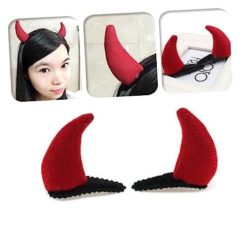 HEALEEP 20 Stück Teiliges Set Rote Teufelshorn Haarclips Leichte Haarklammern für Frauen und Halloween Party Haar Accessoires Detailreiches Design Langlebig und Schonend von HEALEEP